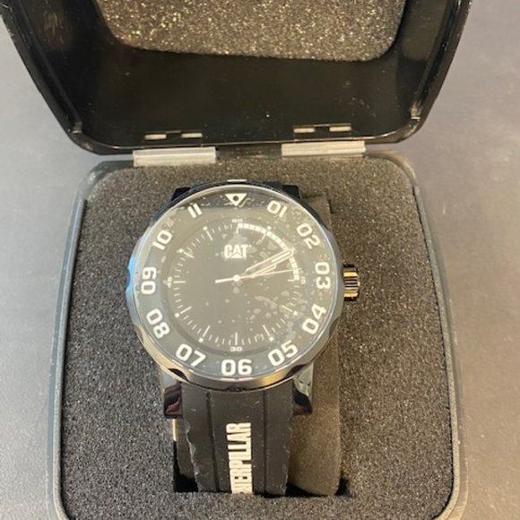 CAT Watch Men's Bold II Stainless Steel Analog-Quartz Watch/Silicone Band, Black - Picture 6 of 8